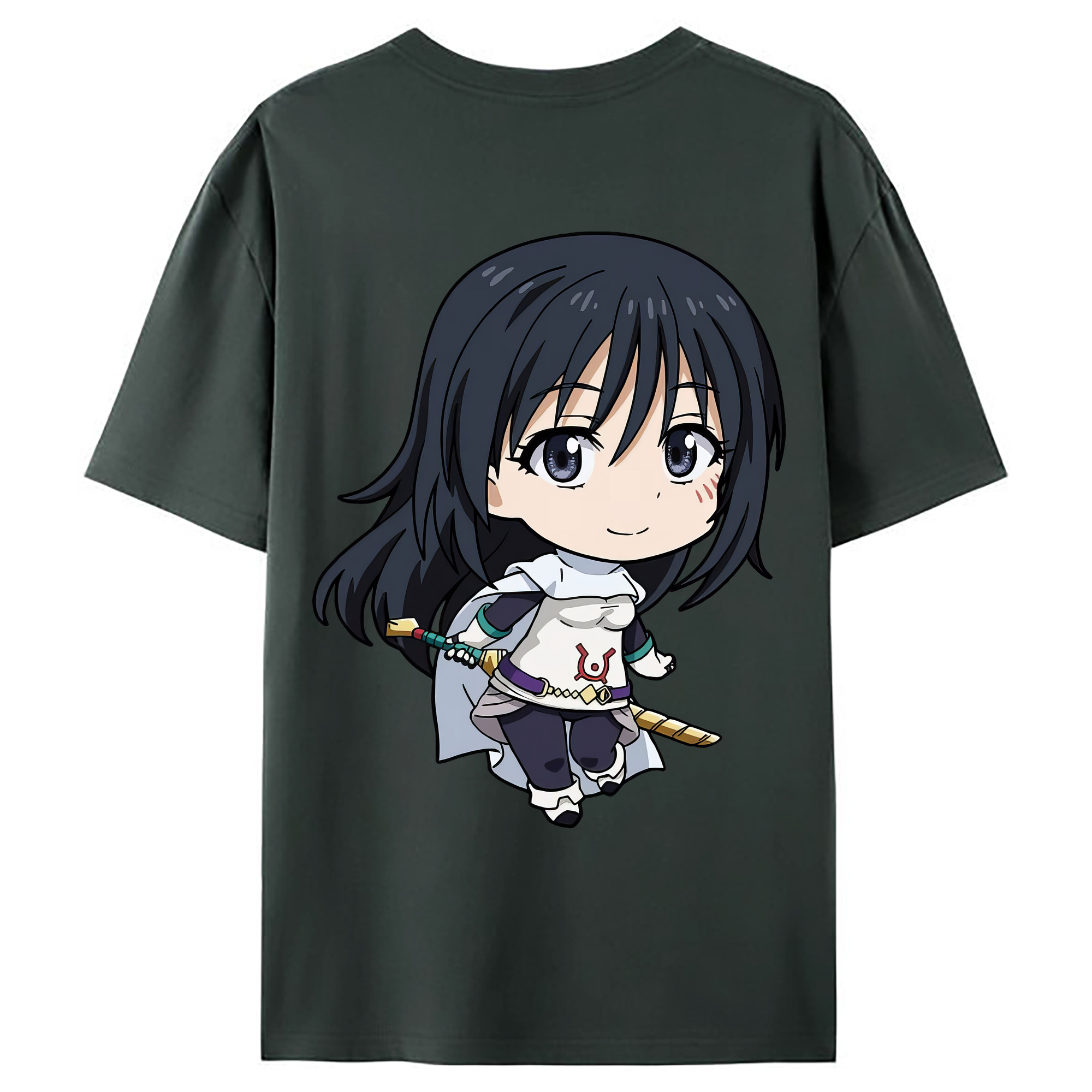 （画像用） 転スラ Regarding Reincarnated to Slime 綿100％ メンズ半袖Tシャツ（バックプリント） 通気性